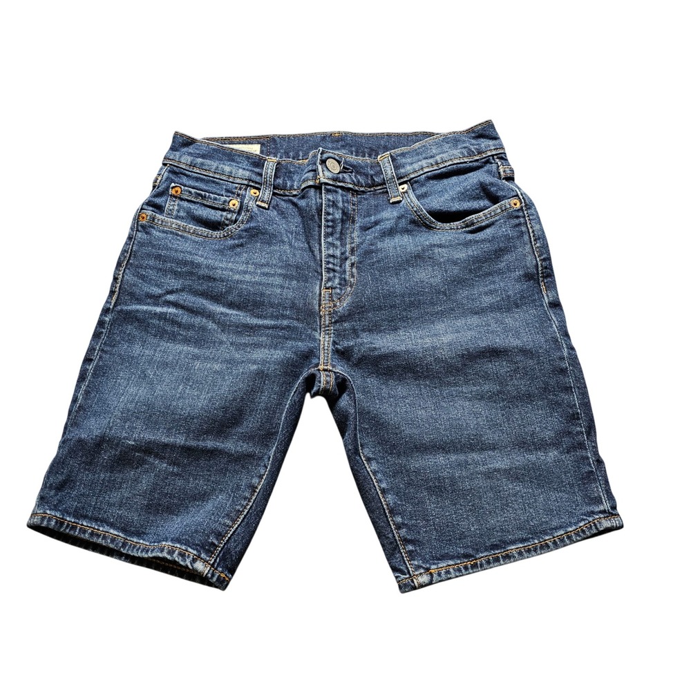 Levis 412 Slim Fit Denim Shorts Mens 29 Blue Stretch Jean Shorts Cut Off Style